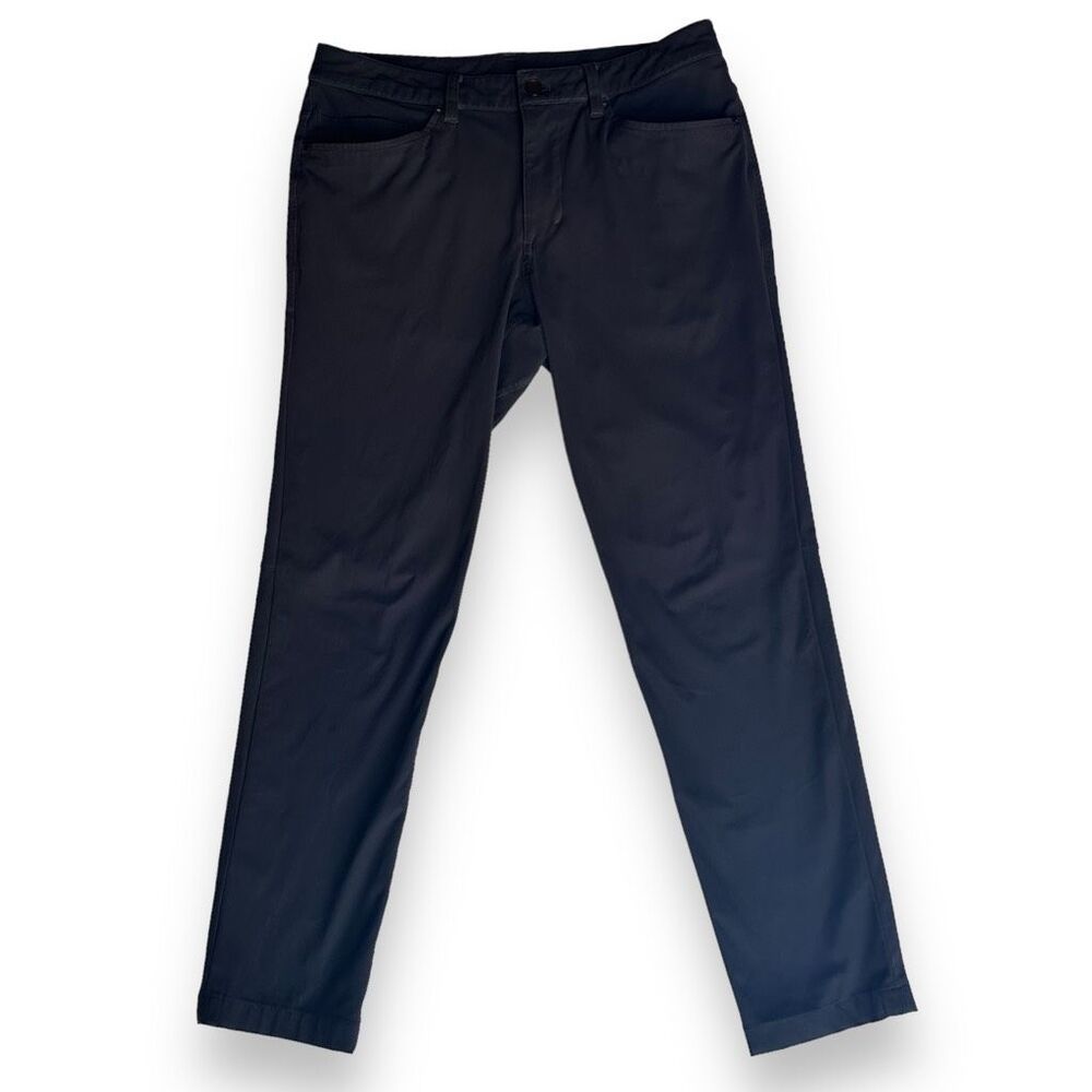Lululemon ABC Slim *Warpstreme 34" Pant Black Men's Size 30 Flat Front‎ Chino